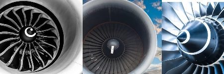 Formas e tamanhos da espiral no motor do avião