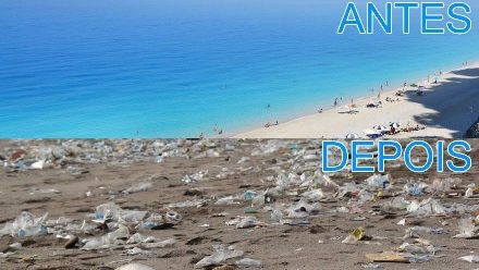 Por causa dos plásticos nos oceanos o futuro das praias está em risco.