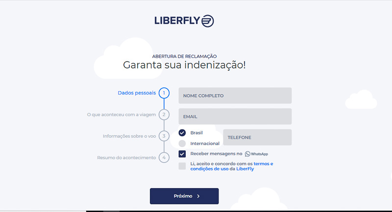 Preencher o formulário da Liberfly
