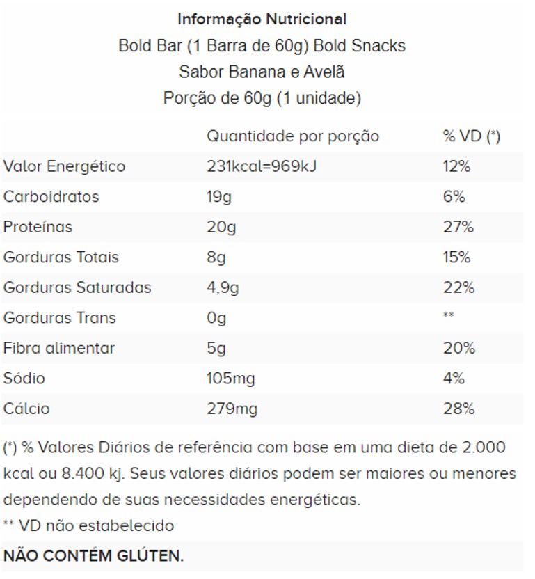 bold snacks tabela nutricional